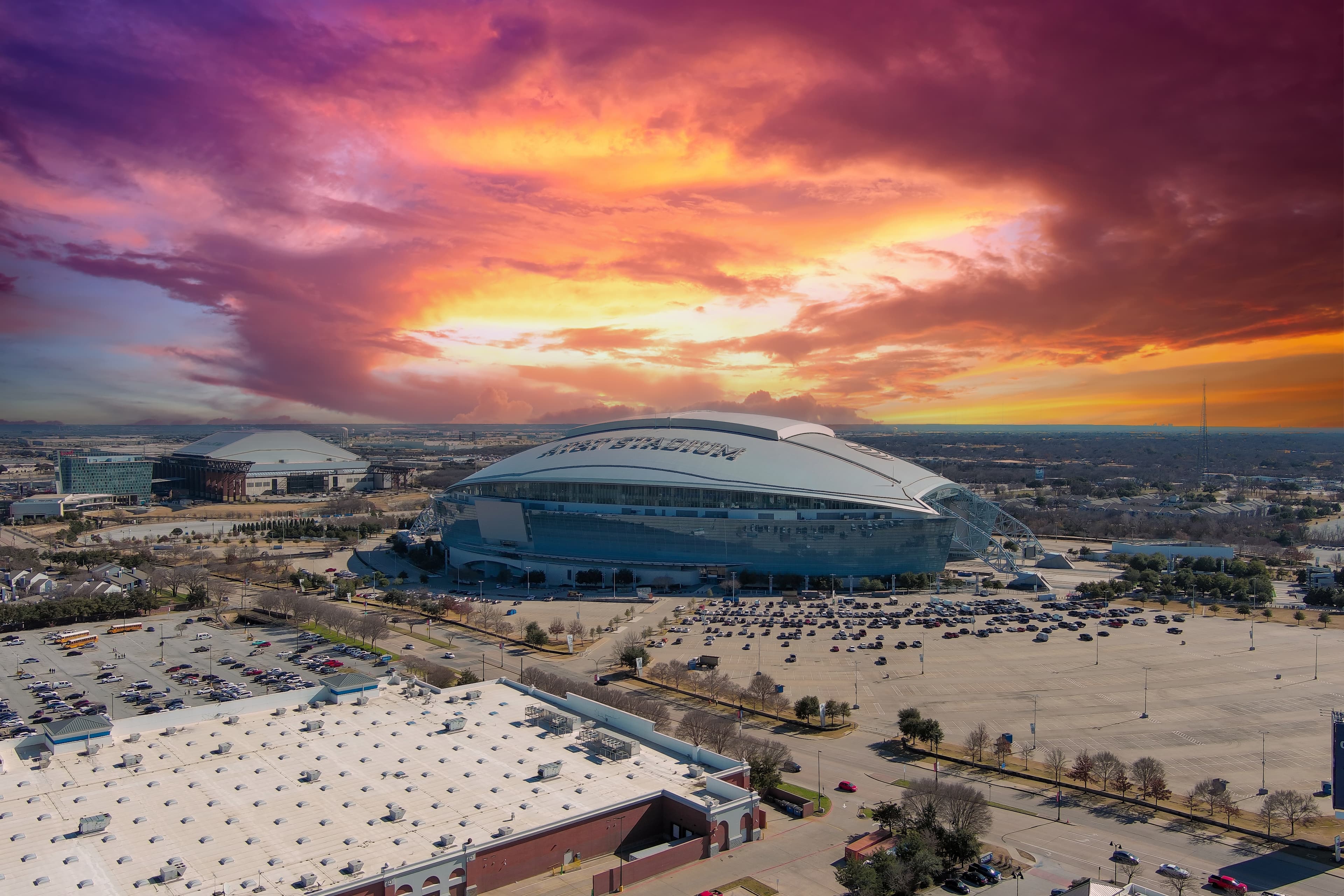 Arlington stadium aerial view